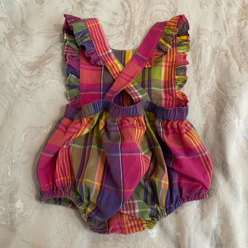 Ralph Lauren Baby Girls Plaid Ruffle Bubble, size 6m Beautiful! - Picture 2 of 6
